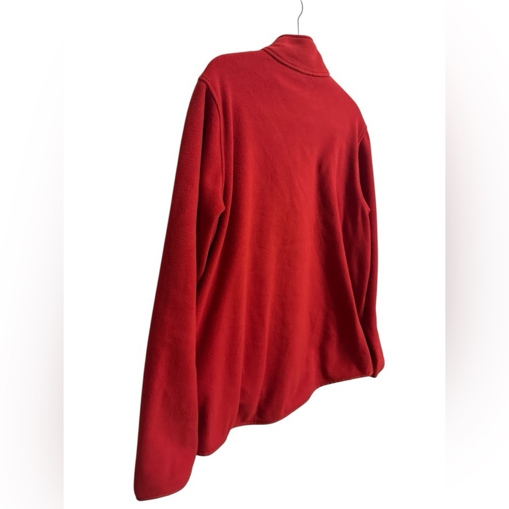 Lands’ End Red Fleece Full Zip Jacket Women’s Size 14 Winter Warm Comfortable - Picture 4 of 8